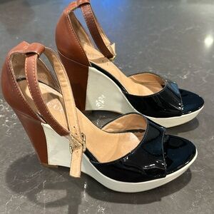 SESTO MEUCCI wedge multi color sandal